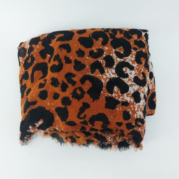 Zoozatz Mascot Headwear and apparel Burnt Orange Infinity Scarf Spotted Leopard - Picture 5 of 10